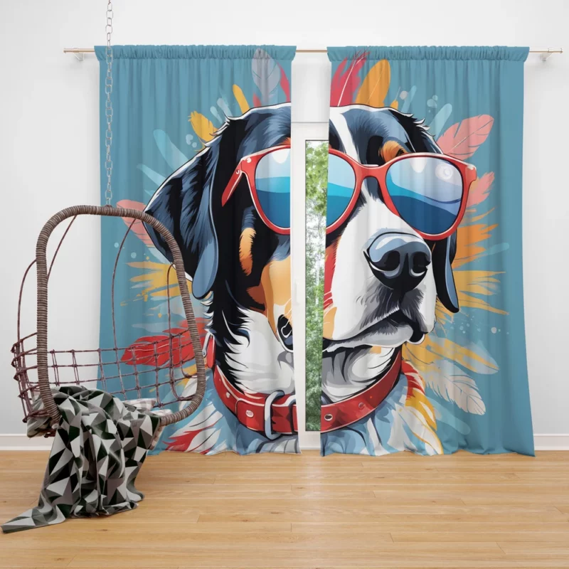 Entlebucher Mountain Pup Teen Birthday Surprise Curtain