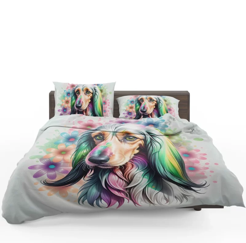 Ethereal Elegance Afghan Hound Dog Bedding Set 1