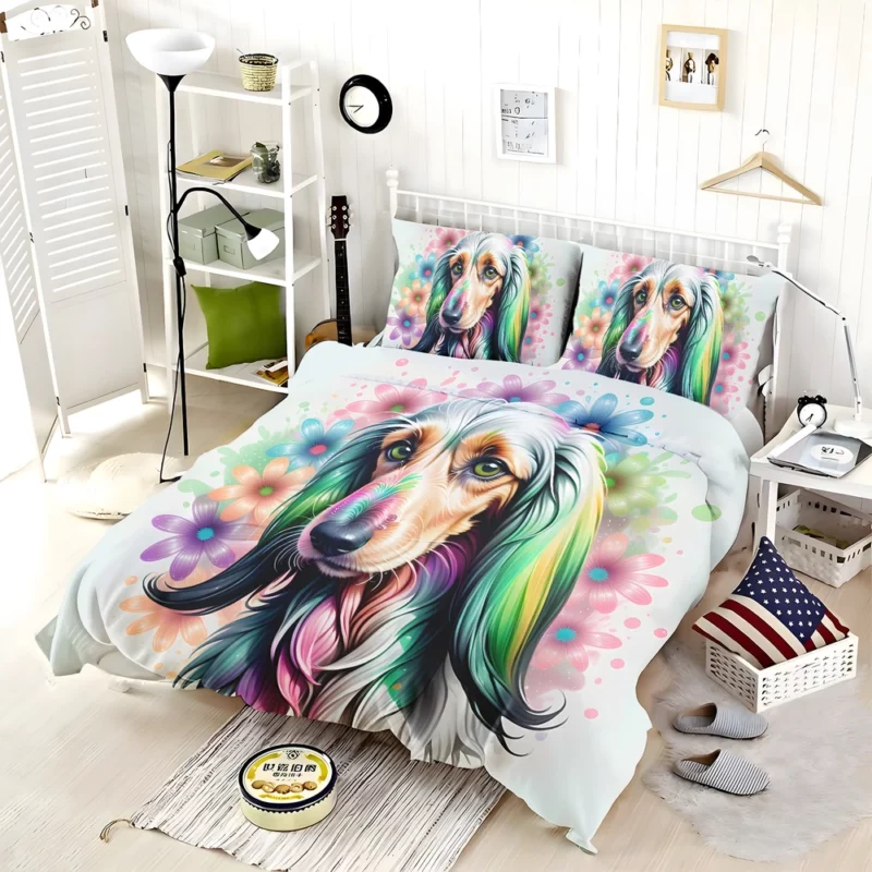 Ethereal Elegance Afghan Hound Dog Bedding Set