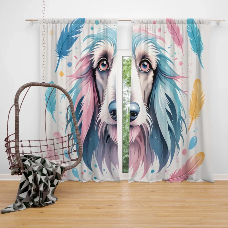 Exquisite Afghan Elegance Dog Charms Curtain