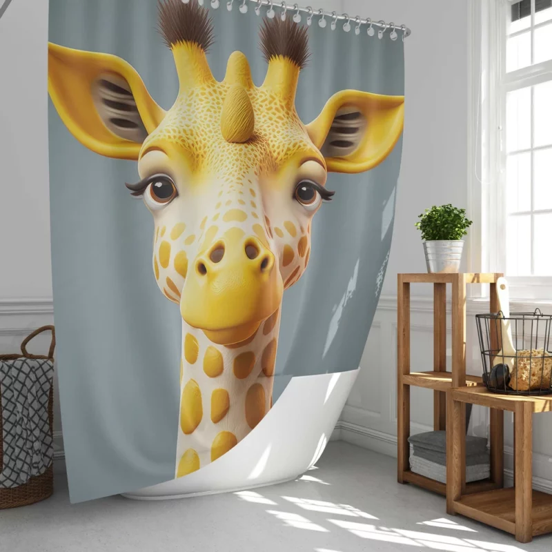 Fantastical Horned Giraffe Shower Curtain