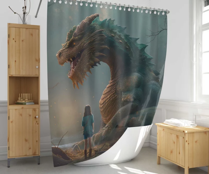 Fantasy Dragon Artwork Shower Curtain 1