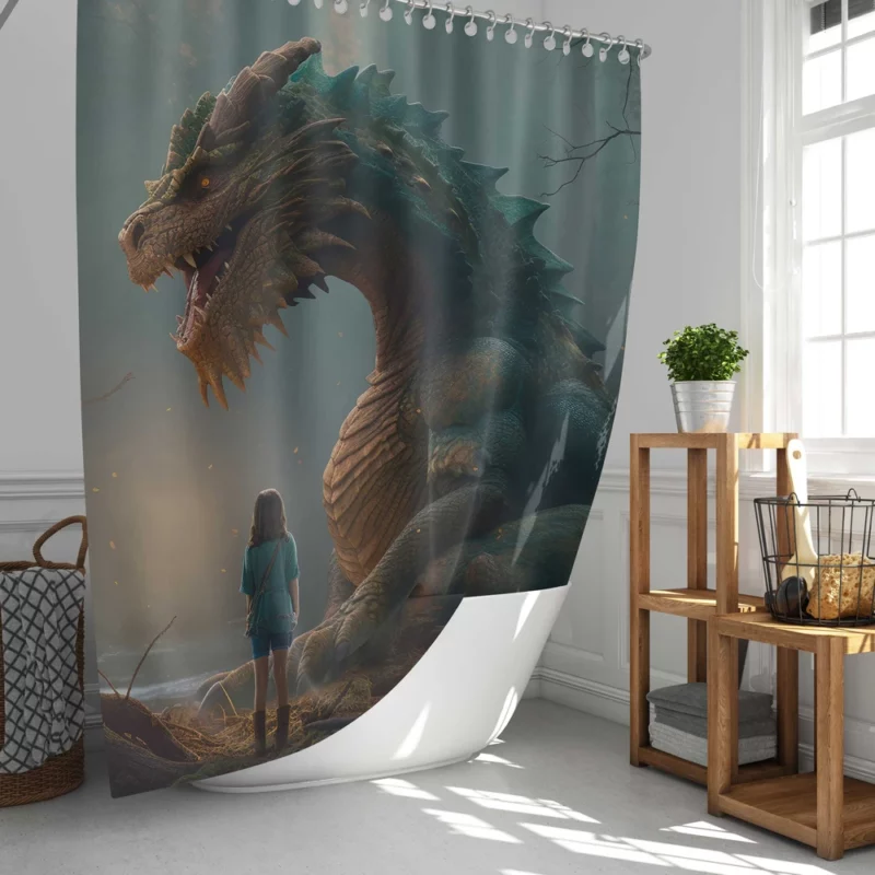 Fantasy Dragon Artwork Shower Curtain