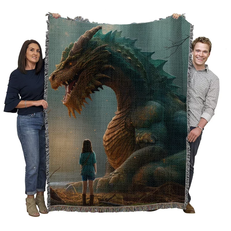 Fantasy Dragon Artwork Woven Blanket