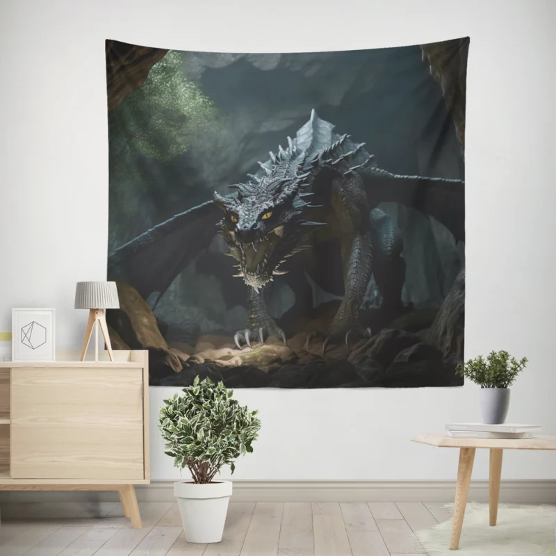 Fantasy Dragon Illustration Wall Tapestry