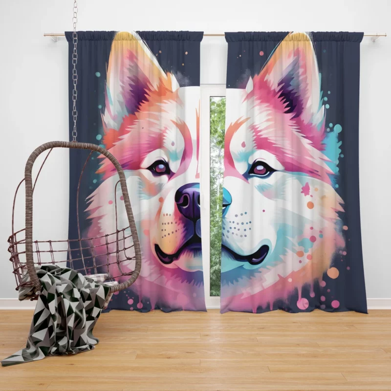 Fearless Akita Defender Dog Valor Curtain