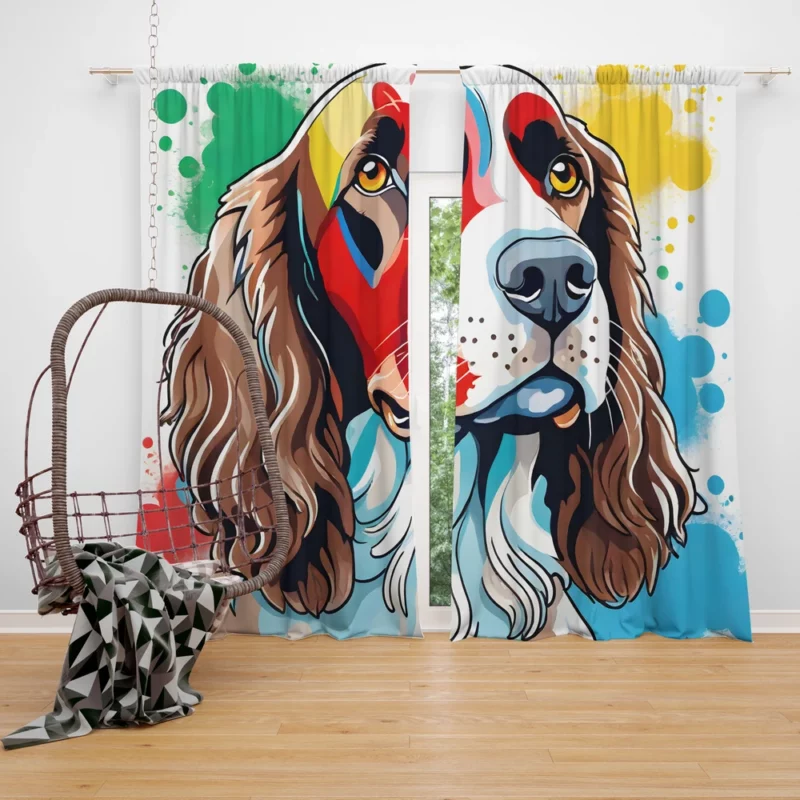 Field Spaniel Birthday Surprise Teen Delight Curtain