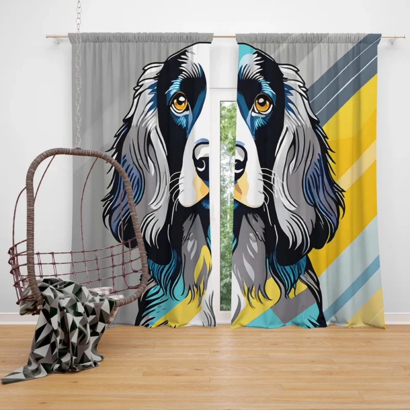 Field Spaniel Dog Delight Teen Joyful Surprise Curtain