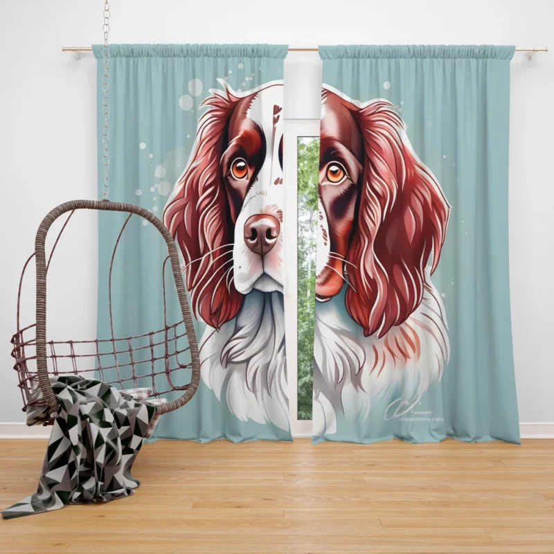 Field Spaniel Dog Playful Charm Teen Joy Curtain