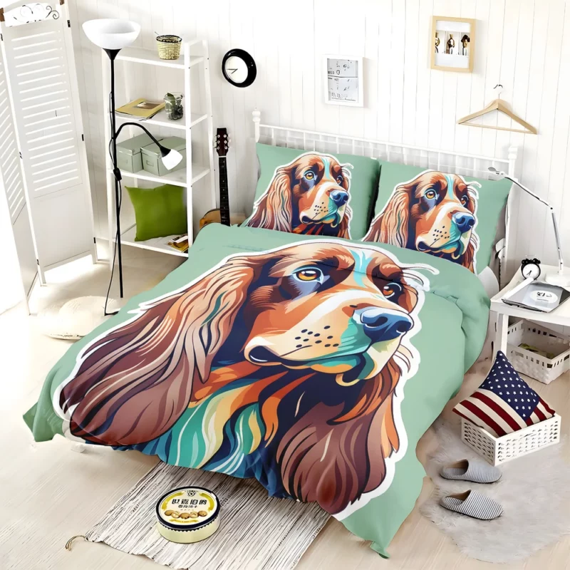 Field Spaniel Dog Pup Teen Birthday Surprise Bedding Set