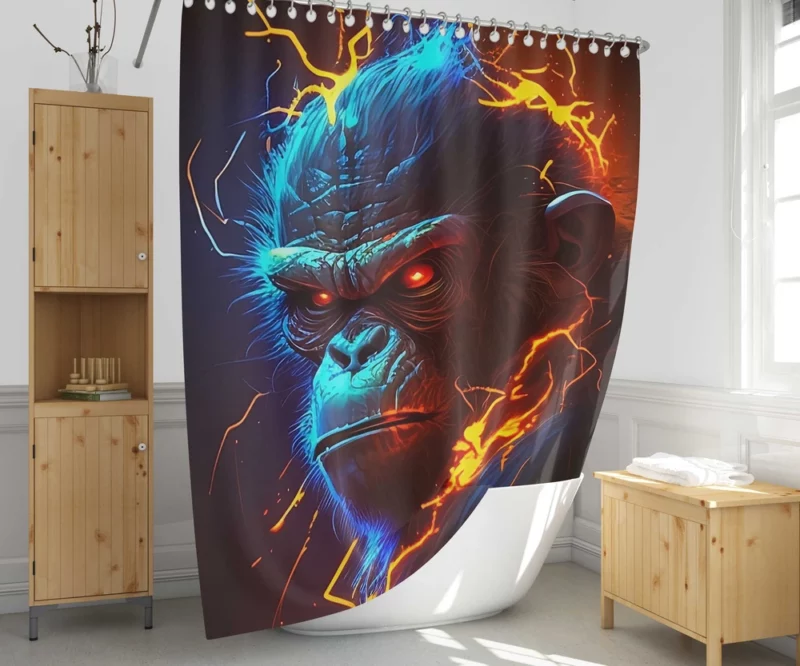 Fiery Faced Monkey Art Shower Curtain 1