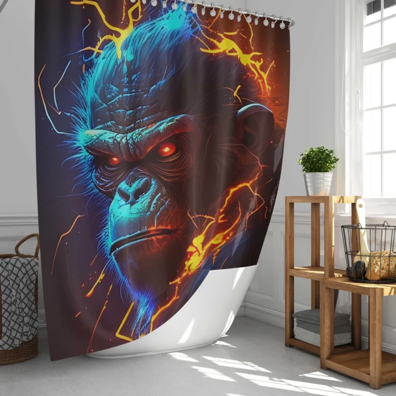 Fiery Faced Monkey Art Shower Curtain