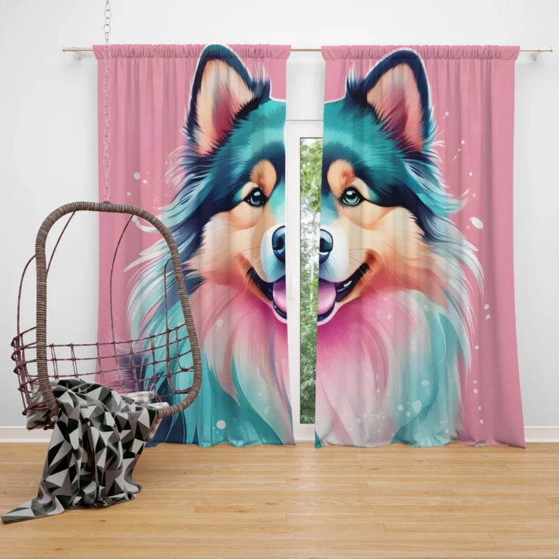 Finnish Lapphund Playful Charm Teen Joy Curtain