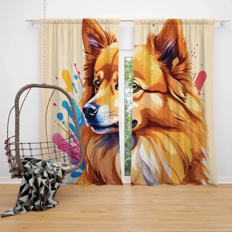 Finnish Spitz Birthday Bond Teen Companion Curtain