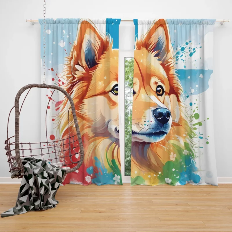 Finnish Spitz Birthday Surprise Teen Delight Curtain