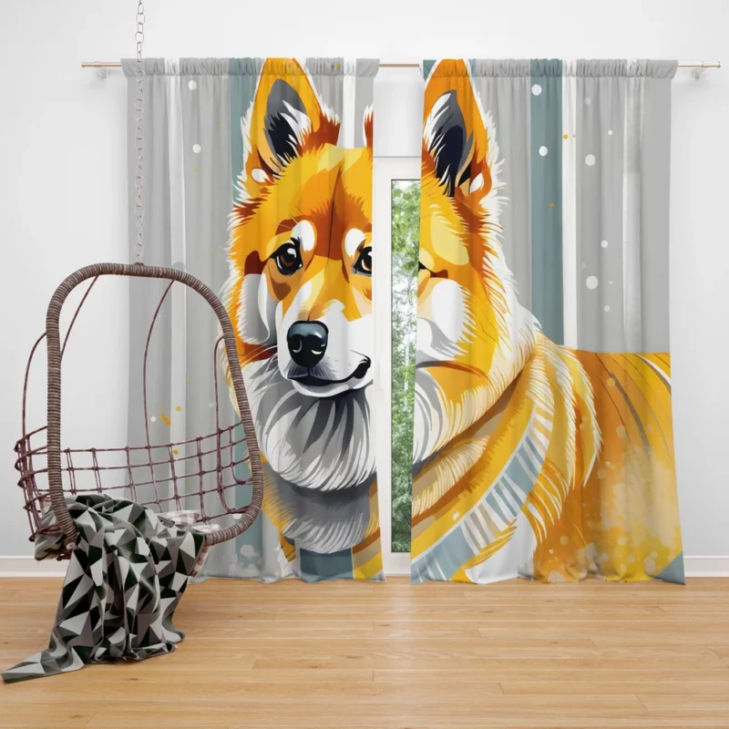 Finnish Spitz Dog Delight Teen Joyful Surprise Curtain