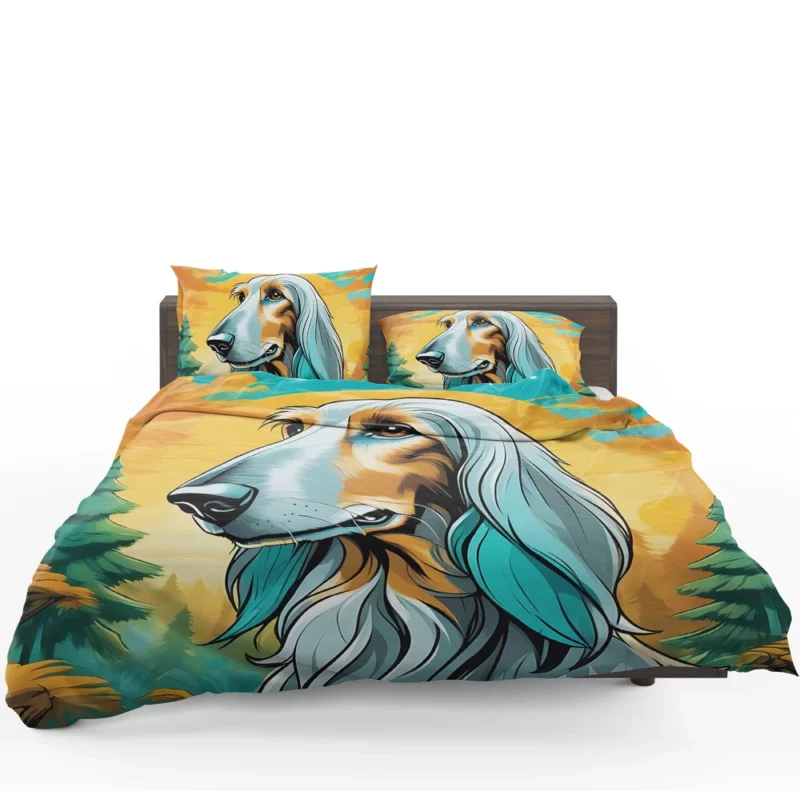 Flaunting Afghan Hound Flair Dog Style Bedding Set 1