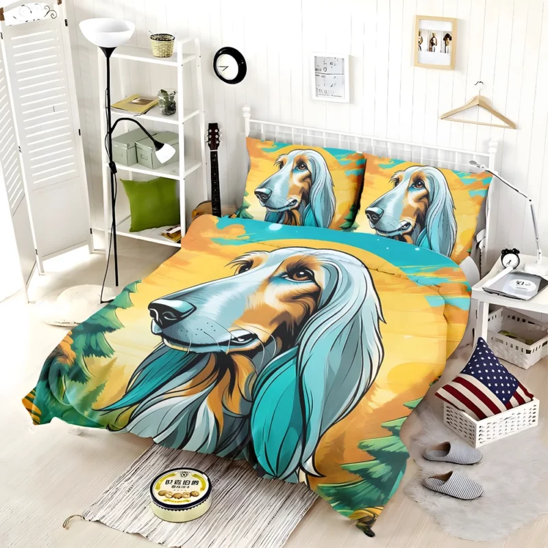 Flaunting Afghan Hound Flair Dog Style Bedding Set