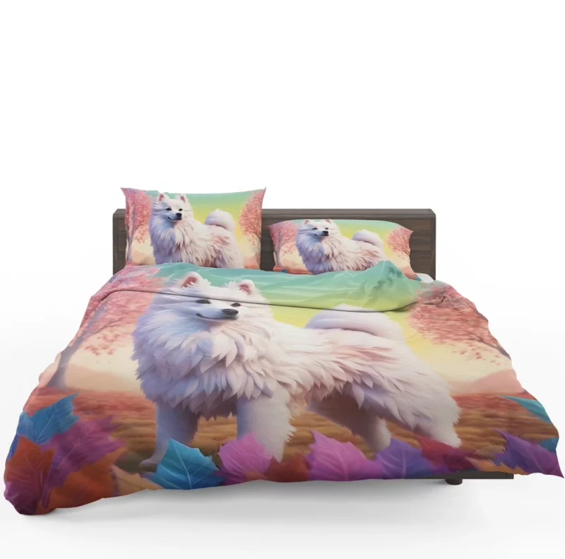 Fluffy American Eskimo Dog Winter Companion Bedding Set 1