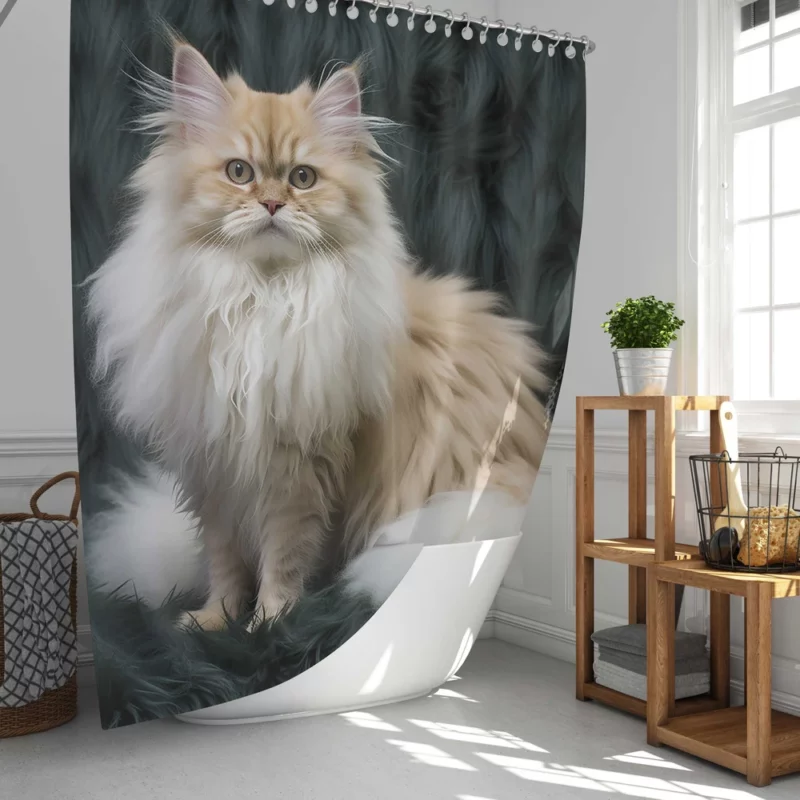 Fluffy Cat Close-Up Shower Curtain