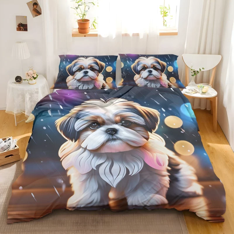 Fluffy Charm Shih Tzu Dog Bedding Set 2