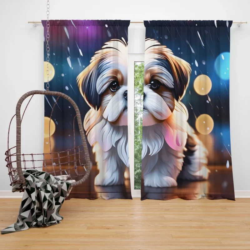 Fluffy Charm Shih Tzu Dog Curtain