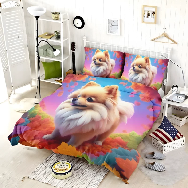 Fluffy Elegance Pomeranian Dog Companion Bedding Set