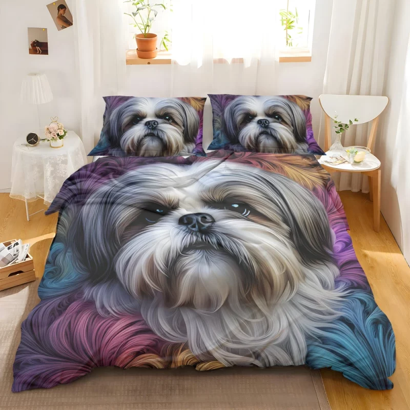 Fluffy Elegance Shih Tzu Dog Bedding Set 2