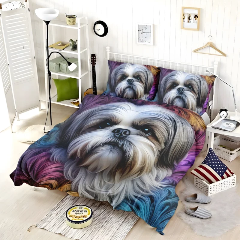 Fluffy Elegance Shih Tzu Dog Bedding Set