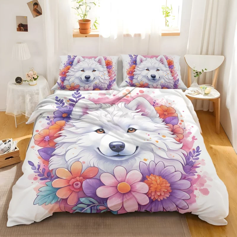 Fluffy Wonder Samoyed Dog Breed Bedding Set 2