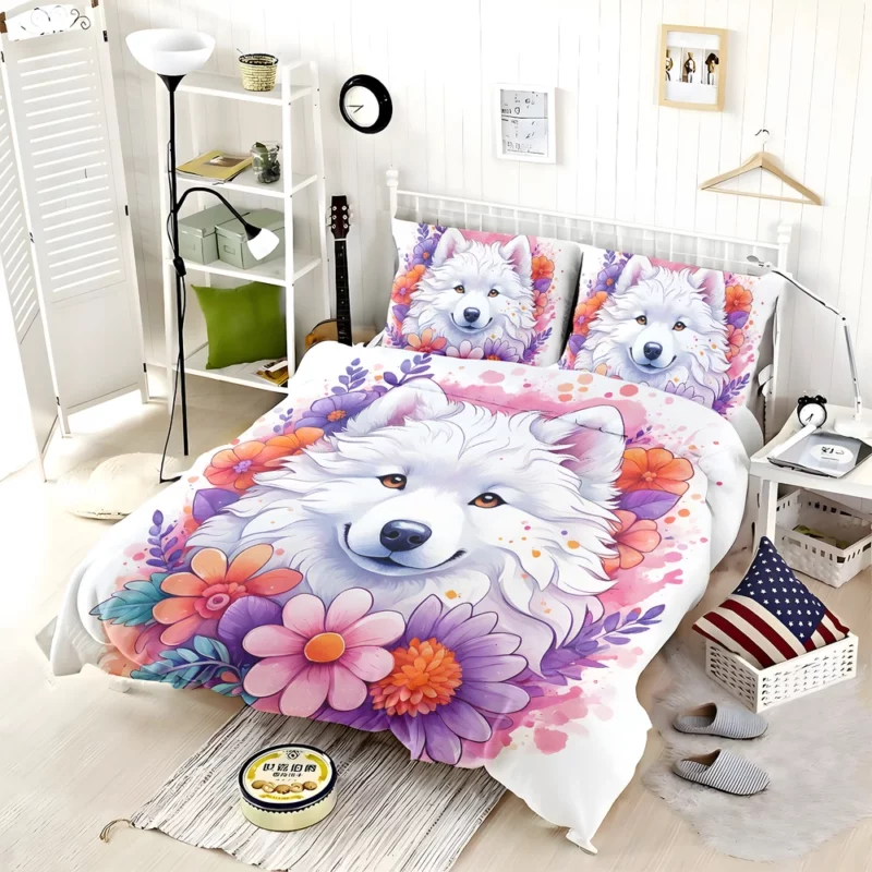 Fluffy Wonder Samoyed Dog Breed Bedding Set