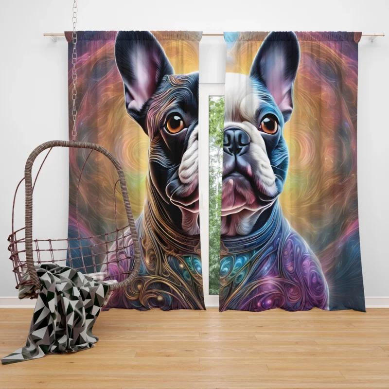 French Bulldog Birthday Surprise Teen Delight Curtain