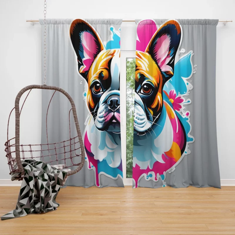 French Bulldog Delight Teen Joyful Surprise Curtain