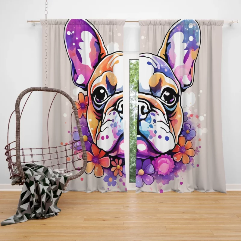 French Bulldog Love Teen Heartfelt Gift Curtain