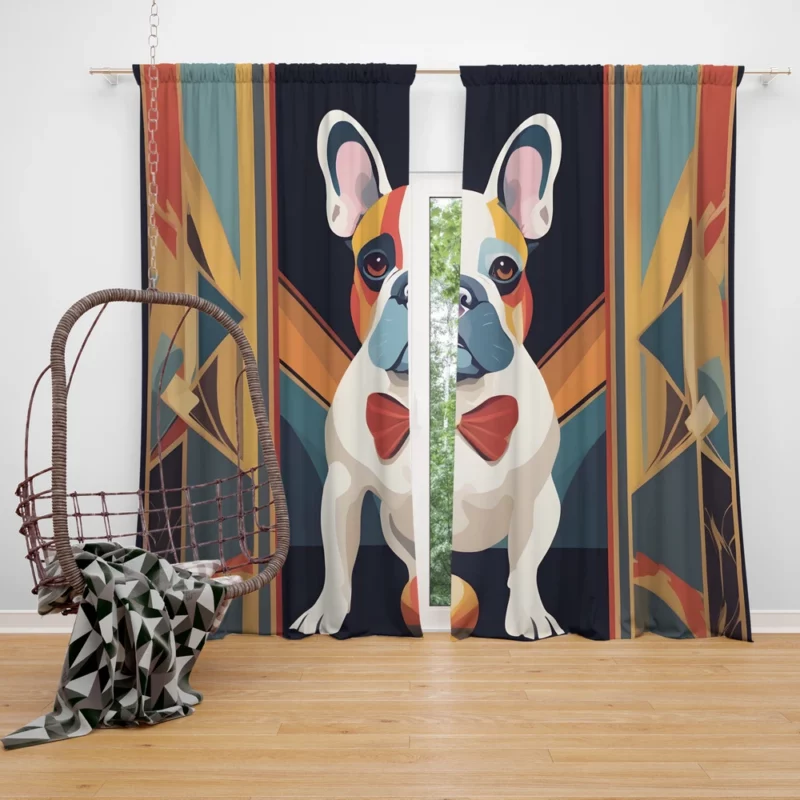 French Bulldog Playful Charm Teen Joy Curtain