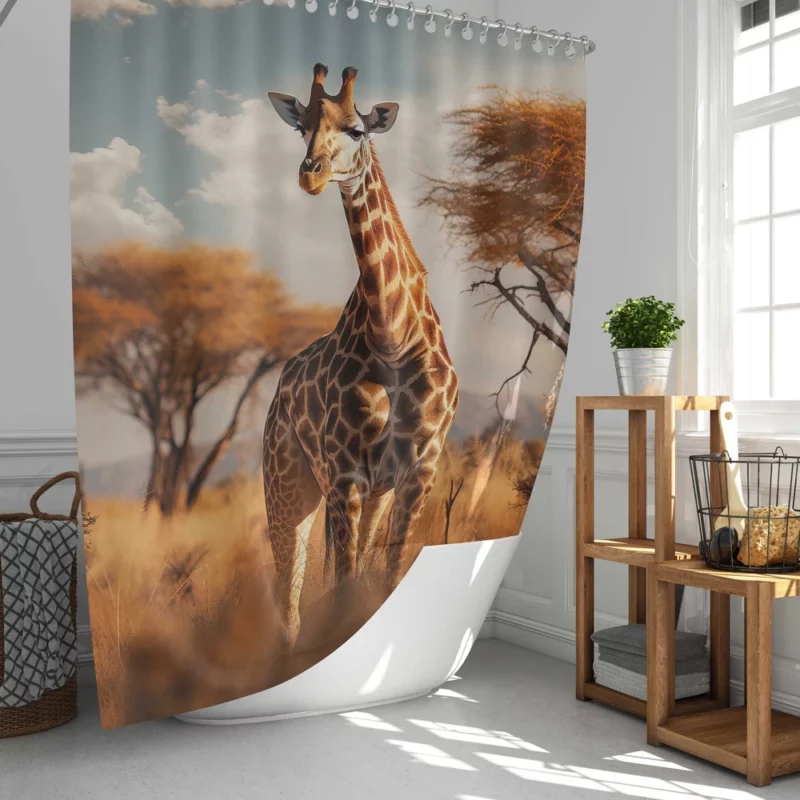 Full Body Giraffe Photography Shower Curtain