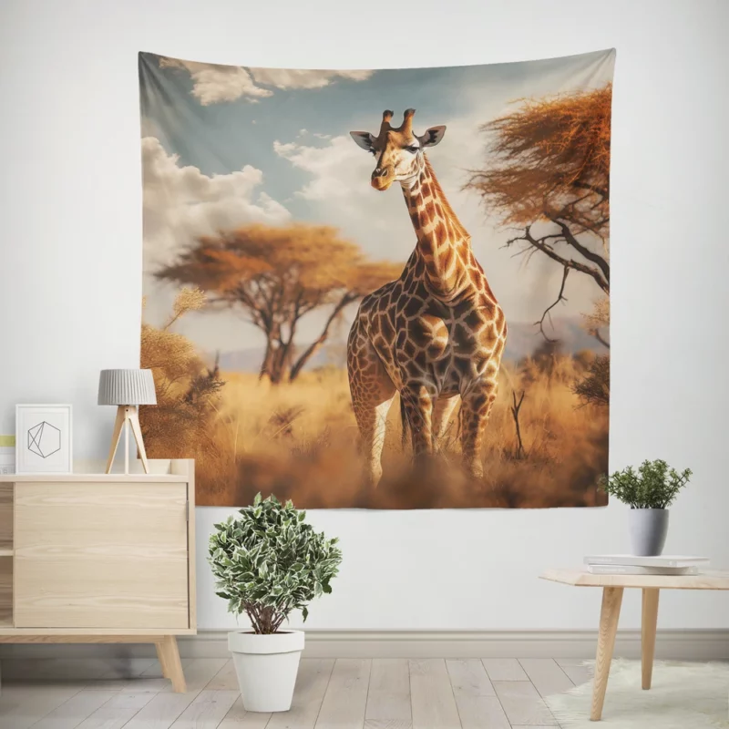 Full Body Giraffe Photography Wall Tapestry