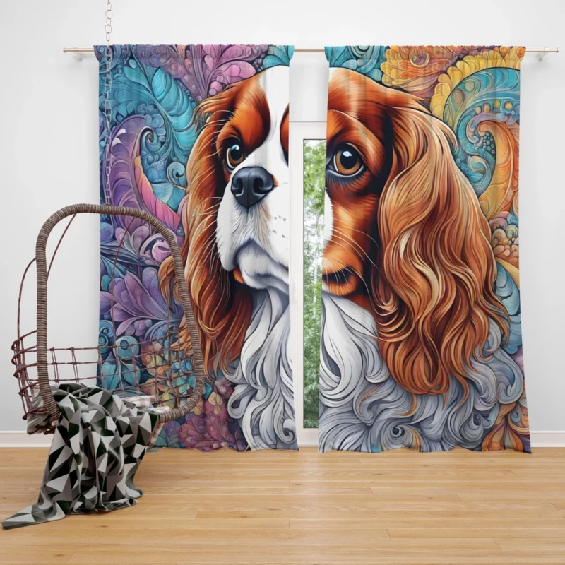 Gentle Cavalier King Charles Spaniel Dog Kindness Curtain