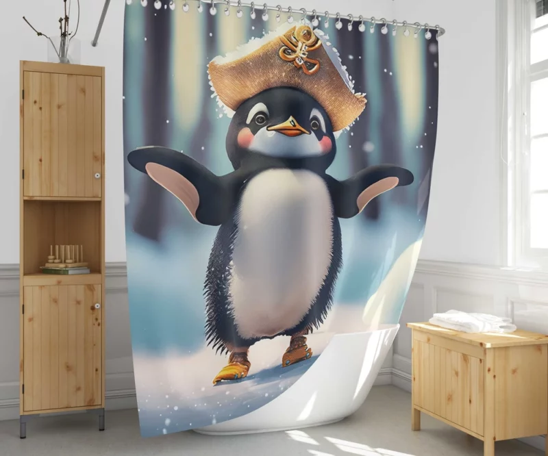 Gentoo Penguins Pair Shower Curtain 1