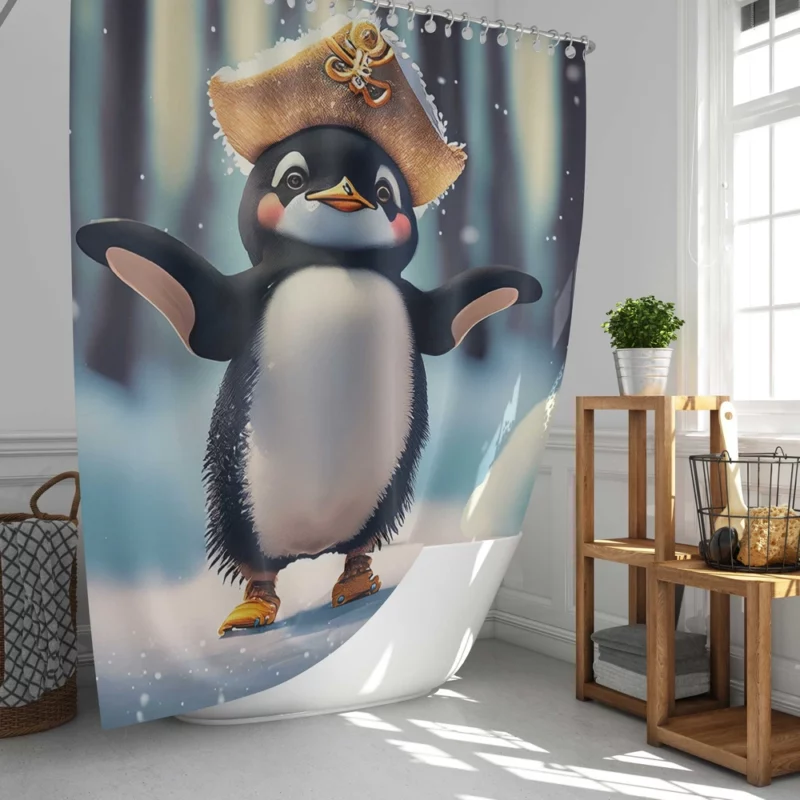 Gentoo Penguins Pair Shower Curtain