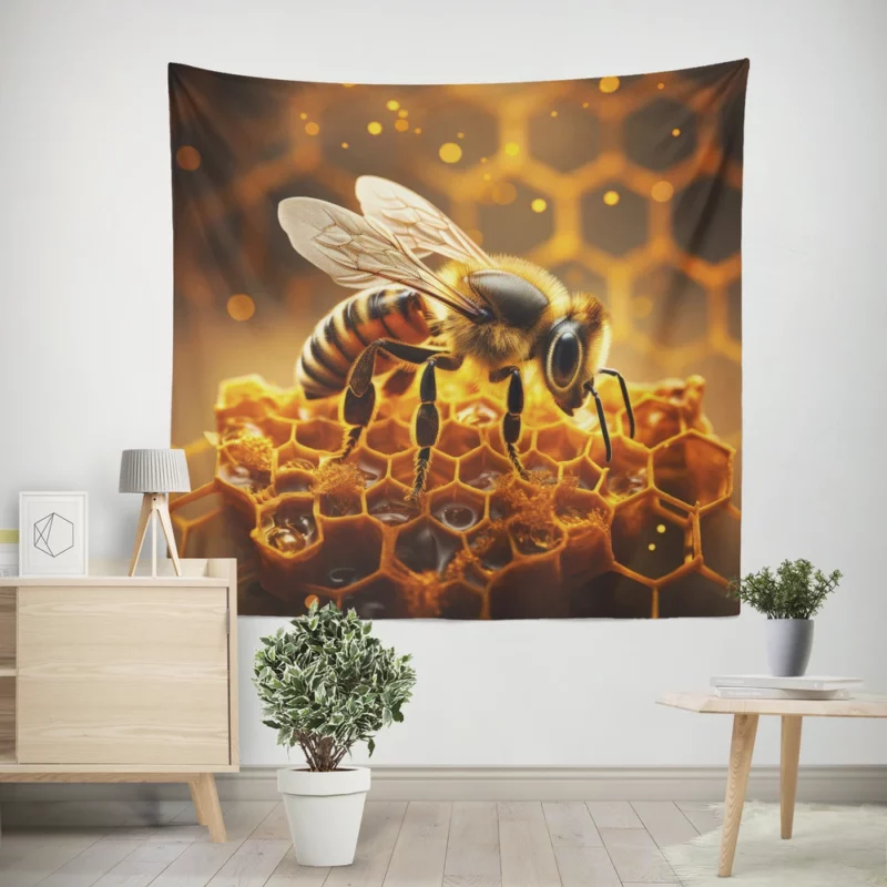 Geometric Beehive Concept Wall Tapestry