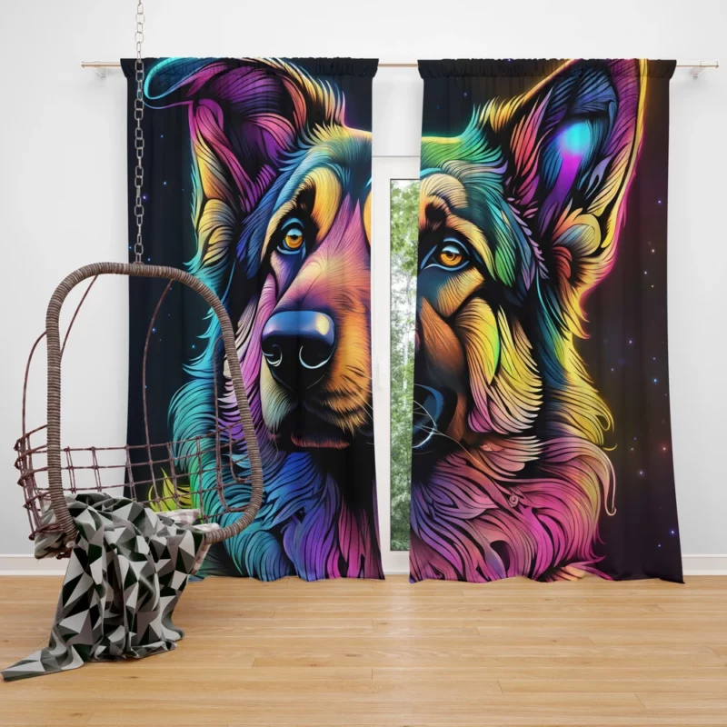 German Shepherd Birthday Bond Teen Companion Curtain