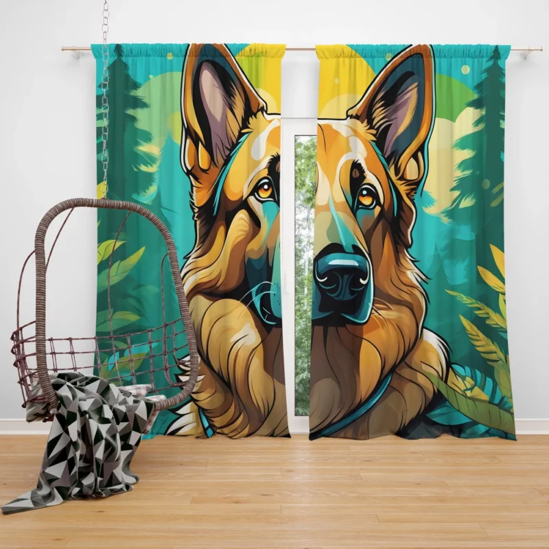 German Shepherd Love Teen Heartfelt Gift Curtain