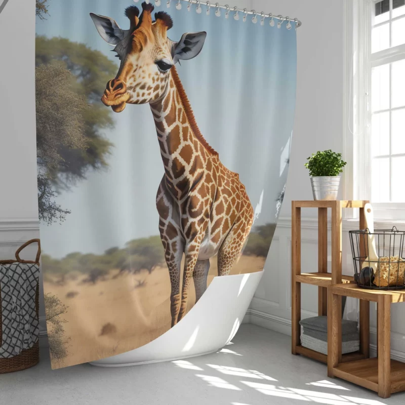 Giraffe Looking at the Camera Shower Curtain