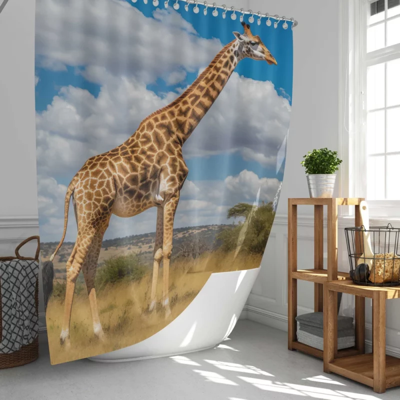 Giraffe Portrait in Africa Shower Curtain