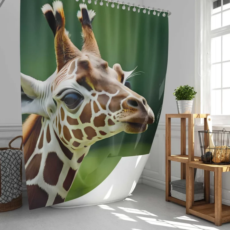 Giraffe With an Ear Tag Shower Curtain