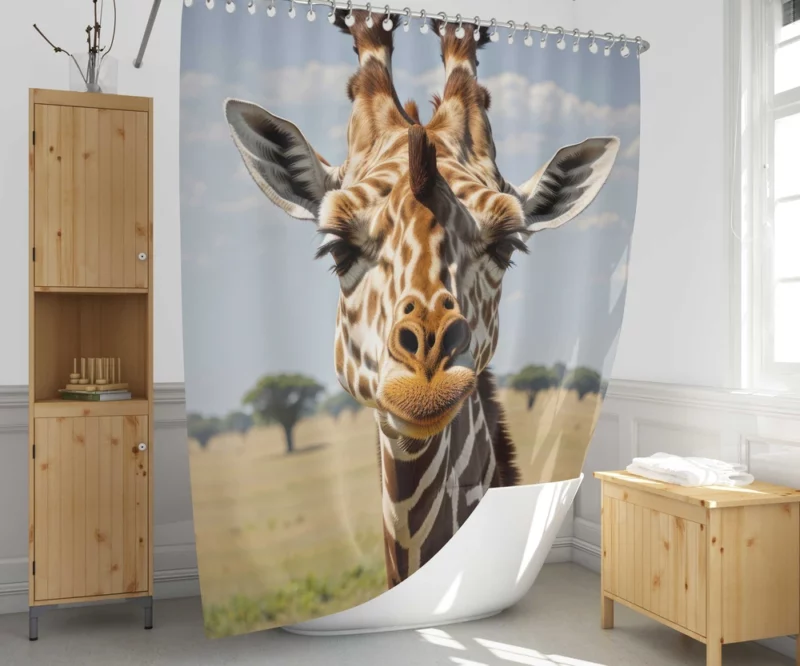 Giraffe in the Jungle Shower Curtain 1