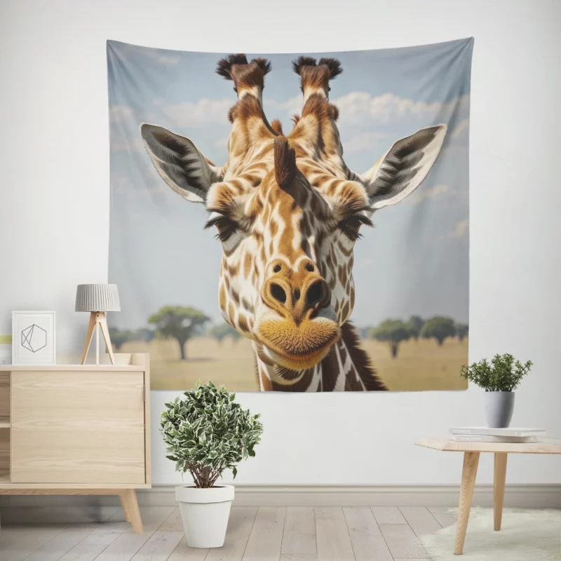 Giraffe in the Jungle Wall Tapestry