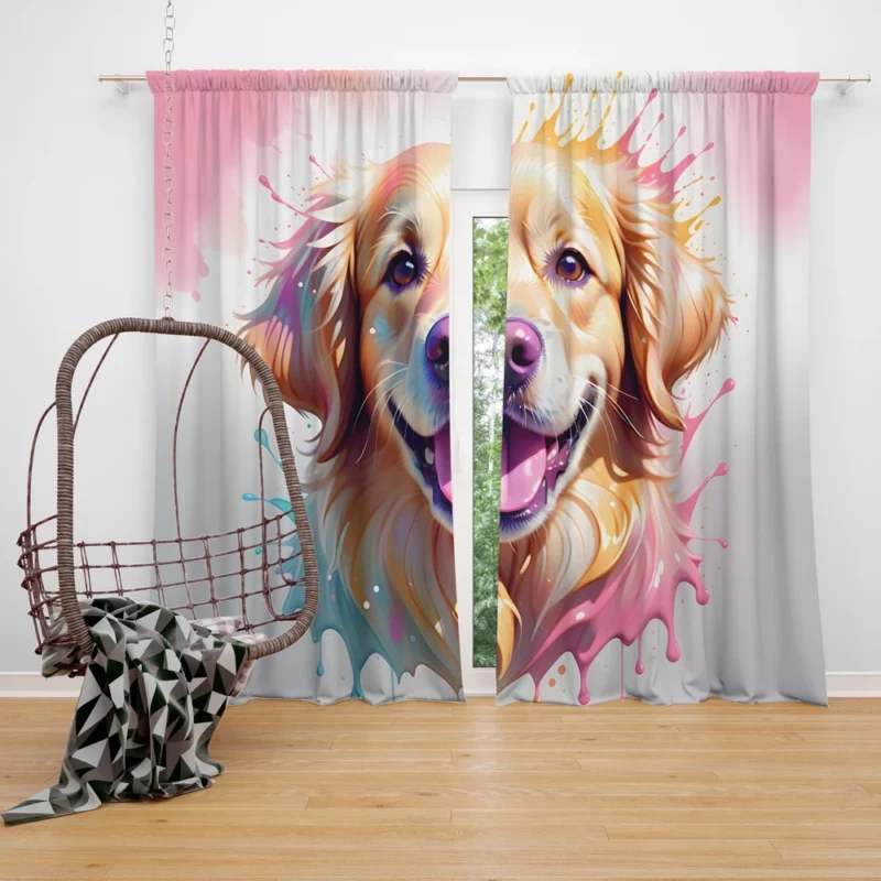 Golden Retriever Charm Teen Birthday Joy Curtain