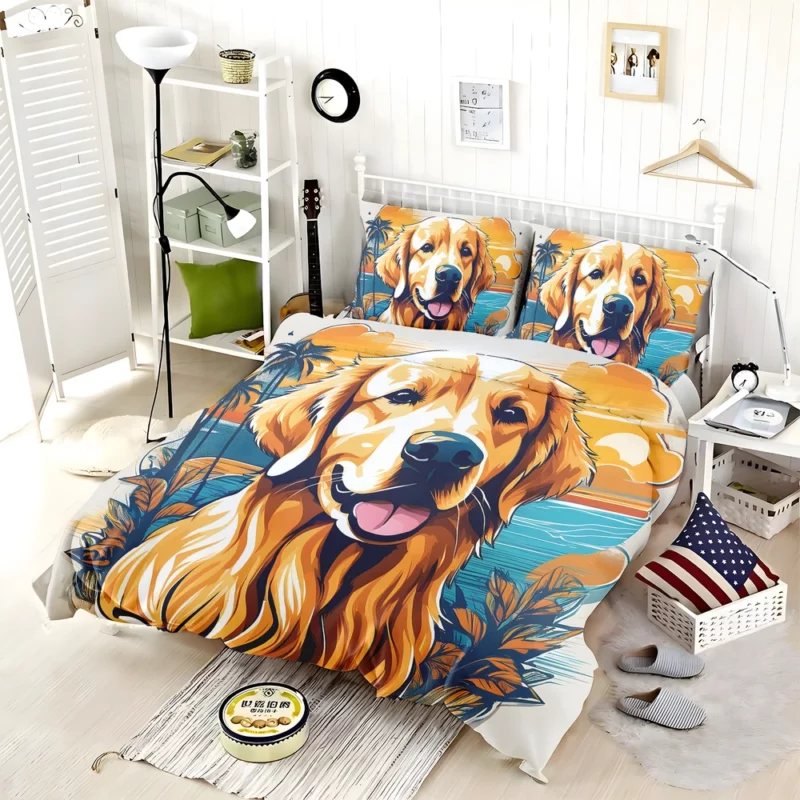 Golden Retriever Love Teen Heartfelt Gift Bedding Set